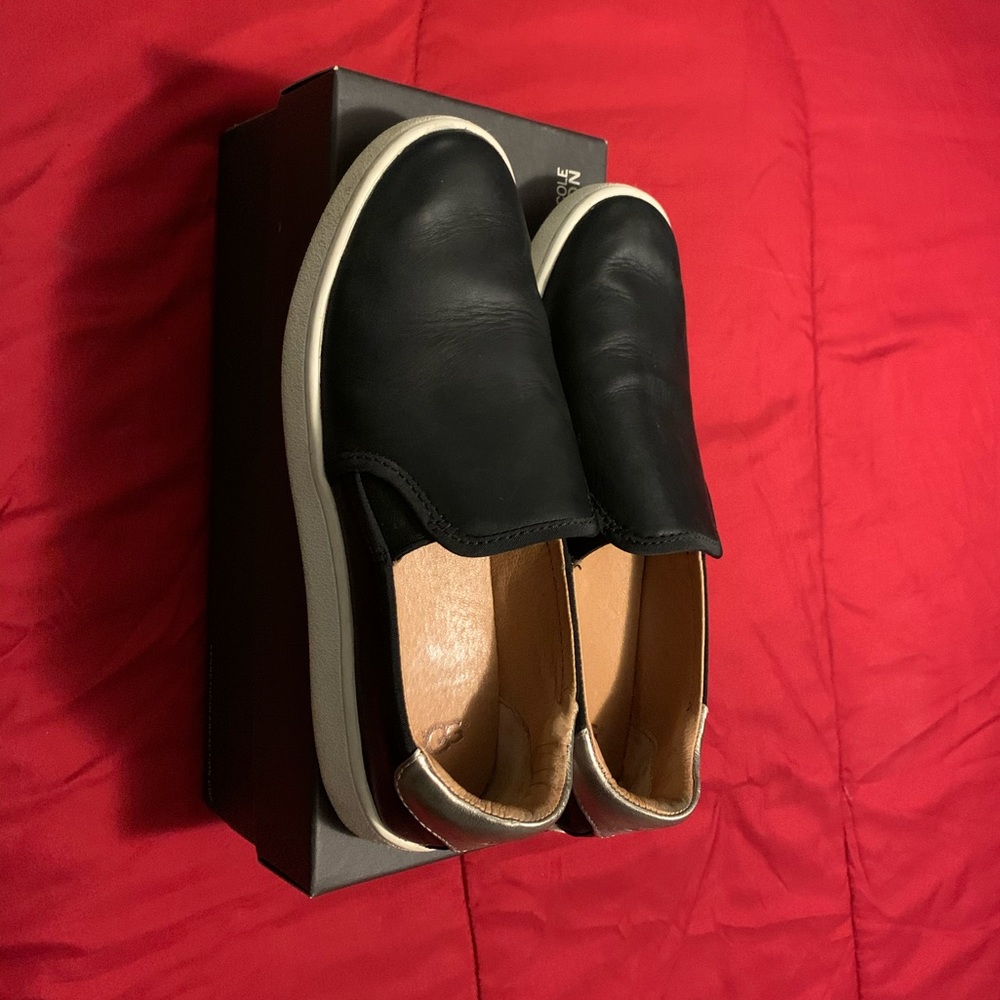 Ugg black leather sneakers